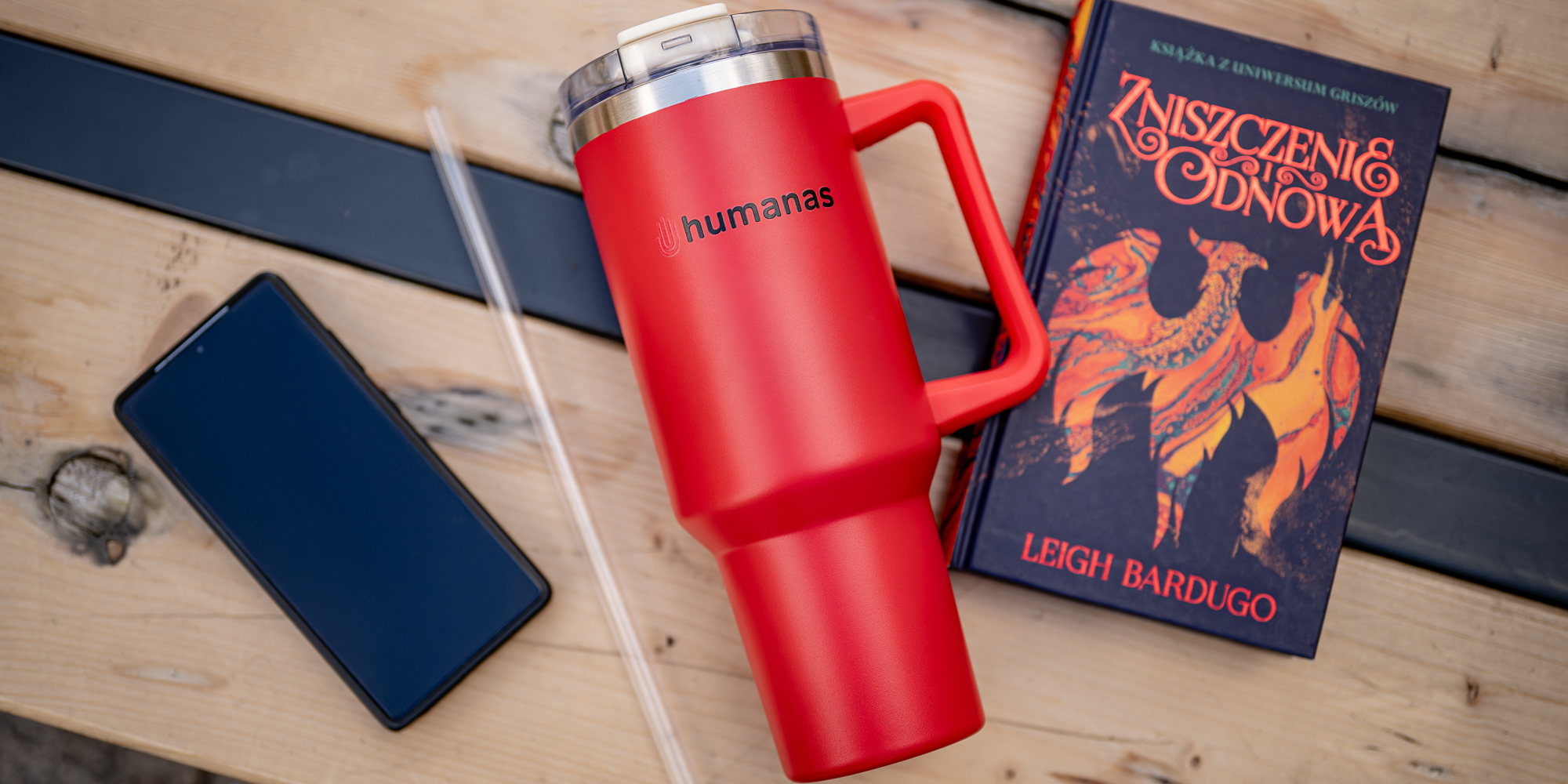 Kubek termiczny Humanas Viva 1200 ml - czerwony